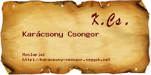 Karácsony Csongor névjegykártya